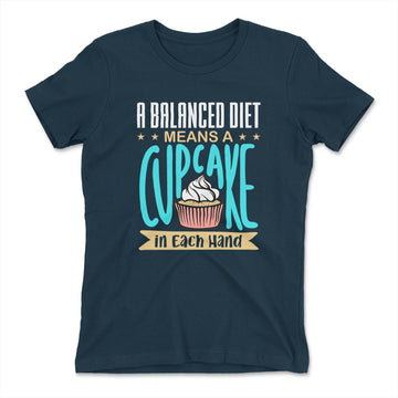 Cupcake - A Balanced Diet Womens T-Shirt in Midnight Navy color
